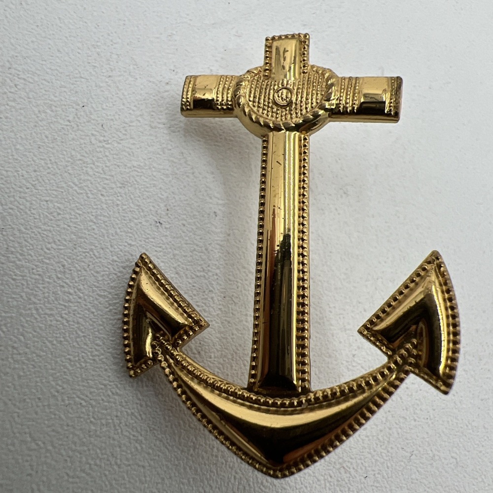 Vintage Blackinton 10K Gold Filled GF Nautical Anchor Estate Brooch Pin